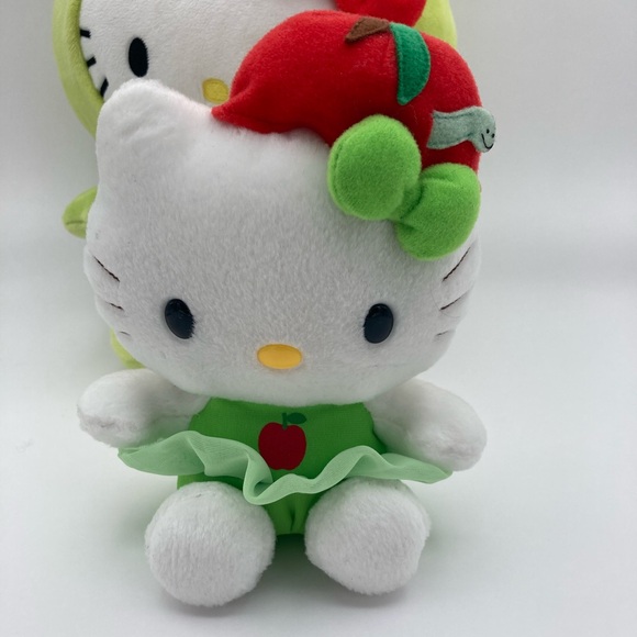 GUND Sanrio Hello Kitty Keroppi Plush Toy & Hello Kitty Red Apple Worm Plush - Picture 2 of 8